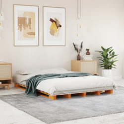 vidaXL Letto Pallet Marrone Cera 140x200 cm in Legno Massello di Pino