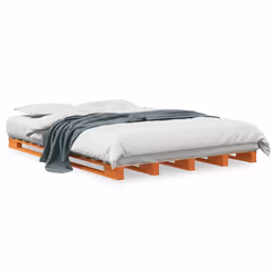 vidaXL Letto Pallet Marrone Cera 140x200 cm in Legno Massello di Pino - Vista aggiuntiva 2