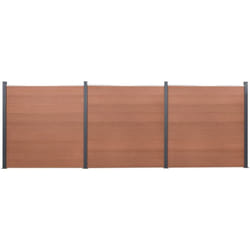 Vidaxl - Set Pannello di Recinzione Marrone 526x186 cm in wpc