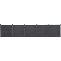 vidaXL Set Pannello di Recinzione Grigio 872x186 cm in WPC