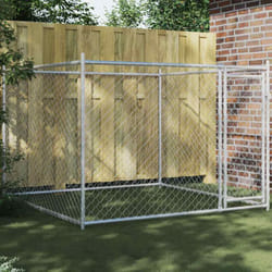 Gabbia per Cani con Porta Grigia 2x2x1,5 m in Acciaio Zincato Vidaxl 48066