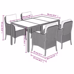 VidaXL 3211844 set mobili da esterno Crema, Bianco - Vista aggiuntiva 7