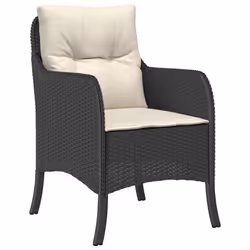 Set da Pranzo da Giardino 5 pz Nero con Cuscini in Polyrattancod mxl 90053 - Vista aggiuntiva 3