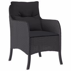Set da Pranzo da Giardino 9 pz con Cuscini Nero in Polyrattancod mxl 89443 - Vista aggiuntiva 3
