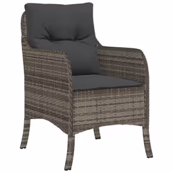 Set da Pranzo da Giardino 5 pz con Cuscini in Polyrattan Grigiocod mxl 111511 - Vista aggiuntiva 3