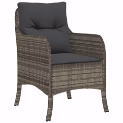 Set da Pranzo da Giardino 7 pz con Cuscini in Polyrattan Grigiocod mxl 89507 - Vista aggiuntiva 3