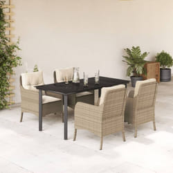 Vidaxl - Set da Pranzo da Giardino 5 pz con Cuscini Beige in Polyrattan