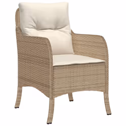 Set da Pranzo da Giardino 7 pz con Cuscini Beige in Polyrattancod mxl 87906 - Vista aggiuntiva 3