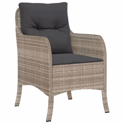 Set Pranzo da Giardino 5pz con Cuscini Grigio Chiaro Polyrattancod mxl 113550 - Vista aggiuntiva 3