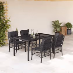 VidaXL 3212026 set mobili da esterno Nero - Vista aggiuntiva 2