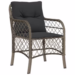 Set da Pranzo da Giardino 7 pz con Cuscini in Polyrattan Grigiocod mxl 111203 - Vista aggiuntiva 3