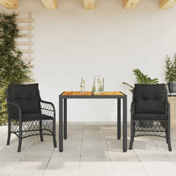 Set da Bistrò 3 pz con Cuscini Nero in Polyrattancod mxl 87197