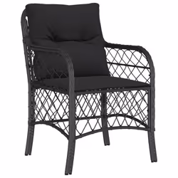 Set da Pranzo da Giardino 5 pz Nero con Cuscini in Polyrattancod mxl 111202 - Vista aggiuntiva 3