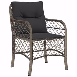 Set da Pranzo da Giardino 9 pz con Cuscini in Polyrattan Grigiocod mxl 87280 - Vista aggiuntiva 3