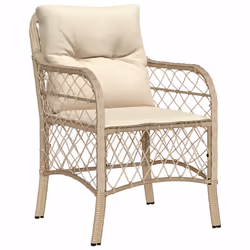 Set da Pranzo da Giardino 7 pz con Cuscini Beige in Polyrattancod mxl 113547 - Vista aggiuntiva 3