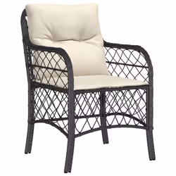 Set da Pranzo da Giardino 5 pz Nero con Cuscini in Polyrattancod mxl 111205 - Vista aggiuntiva 3
