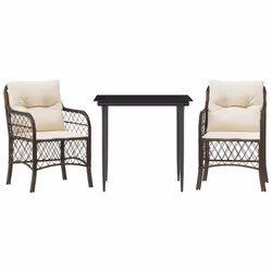 Set Bistrò 3 pz con Cuscini Marrone in Polyrattancod mxl 111199 - Vista aggiuntiva 2