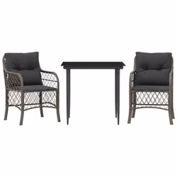 Set da Bistrò 3 pz con Cuscini Grigio in Polyrattancod mxl 87208 - Vista aggiuntiva 2