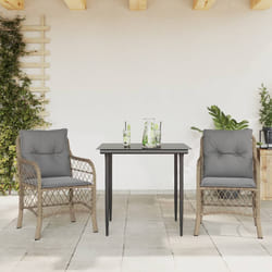 Set da Bistrò 3 pz con Cuscini Beige Misto in Polyrattancod mxl 111198