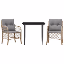 Set da Bistrò 3 pz con Cuscini Beige Misto in Polyrattancod mxl 111198 - Vista aggiuntiva 2