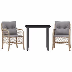 Set da Bistrò 3 pz con Cuscini Beige Misto in Polyrattancod mxl 111200 - Vista aggiuntiva 2
