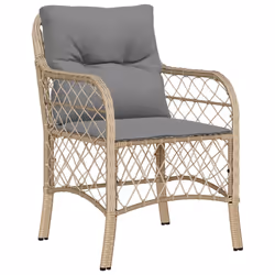Set Pranzo da Giardino 9 pz con Cuscini Beige Misto Polyrattancod mxl 111206 - Vista aggiuntiva 3