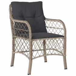 Set Pranzo da Giardino 5pz con Cuscini Grigio Chiaro Polyrattancod mxl 111208 - Vista aggiuntiva 3