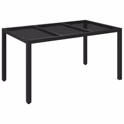 Set da Pranzo da Giardino 7 pz Nero con Cuscini in Polyrattancod mxl 87370 - Vista aggiuntiva 3