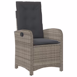 Set da Pranzo da Giardino 5 pz con Cuscini in Polyrattan Grigiocod mxl 87791 - Vista aggiuntiva 3