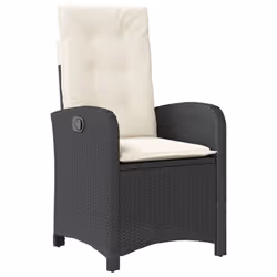 Set da Pranzo da Giardino 9 pz con Cuscini Nero in Polyrattancod mxl 115537 - Vista aggiuntiva 3