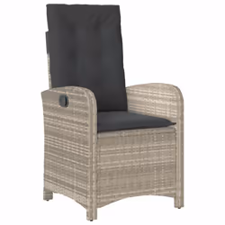 Set Pranzo da Giardino 9pz con Cuscini Grigio Chiaro Polyrattancod mxl 113290 - Vista aggiuntiva 3