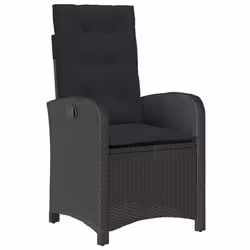 Set da Pranzo da Giardino 7 pz Nero con Cuscini in Polyrattancod mxl 111274 - Vista aggiuntiva 3
