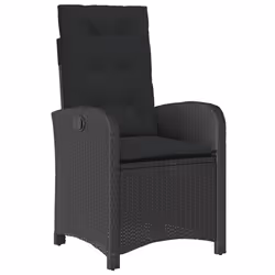 Set da Pranzo da Giardino 9 pz con Cuscini Nero in Polyrattancod mxl 89417 - Vista aggiuntiva 3
