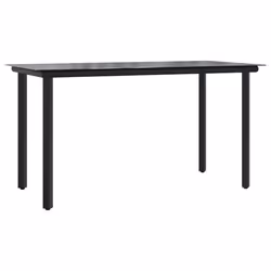 Set da Pranzo da Giardino 7 pz Nero con Cuscini in Polyrattancod mxl 89275 - Vista aggiuntiva 3