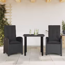 VidaXL 3212320 set mobili da esterno Nero - Vista aggiuntiva 2