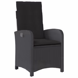Set da Pranzo da Giardino 5 pz Nero con Cuscini in Polyrattancod mxl 113350 - Vista aggiuntiva 3