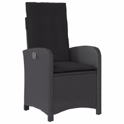 Set da Pranzo da Giardino 7 pz Nero con Cuscini in Polyrattancod mxl 113551 - Vista aggiuntiva 3