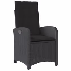 Set da Pranzo da Giardino 7 pz Nero con Cuscini in Polyrattancod mxl 87372 - Vista aggiuntiva 3