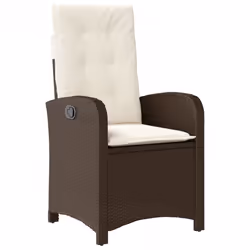 Set da Pranzo da Giardino 5pz con Cuscini in Polyrattan Marronecod mxl 87371 - Vista aggiuntiva 3