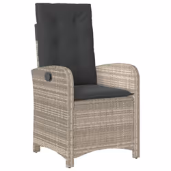 Set Pranzo da Giardino 3pz con Cuscini Grigio Chiaro Polyrattancod mxl 115818 - Vista aggiuntiva 3