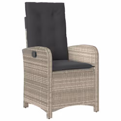 Set Pranzo da Giardino 5pz con Cuscini Grigio Chiaro Polyrattancod mxl 91836 - Vista aggiuntiva 3
