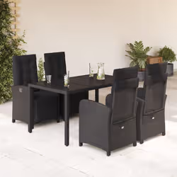 VidaXL 3212458 set mobili da esterno Nero - Vista aggiuntiva 2