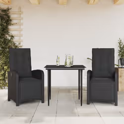VidaXL 3212528 set mobili da esterno Nero - Vista aggiuntiva 2