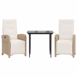 Set da Bistrò 3 pz con Cuscini Beige in Polyrattancod mxl 92128 - Vista aggiuntiva 2
