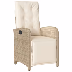 Set da Pranzo da Giardino 5 pz con Cuscini Beige in Polyrattancod mxl 93110 - Vista aggiuntiva 3