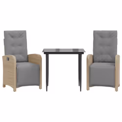 Set da Bistrò 3 pz con Cuscini Beige in Polyrattancod mxl 113253 - Vista aggiuntiva 2