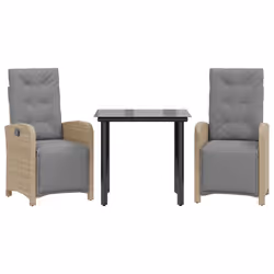 Set da Bistrò 3 pz con Cuscini Beige in Polyrattancod mxl 87976 - Vista aggiuntiva 2