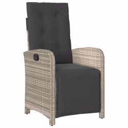 Set da Pranzo da Giardino 7 pz Cuscini Polyrattan Grigio Chiarocod mxl 110934 - Vista aggiuntiva 3