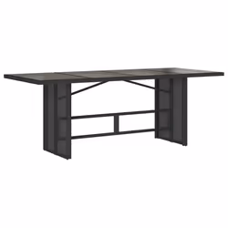 Set da Pranzo da Giardino 7 pz Nero con Cuscini in Polyrattancod mxl 87024 - Vista aggiuntiva 3