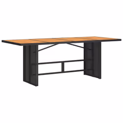 Set da Pranzo da Giardino 7 pz Nero con Cuscini in Polyrattancod mxl 87042 - Vista aggiuntiva 3